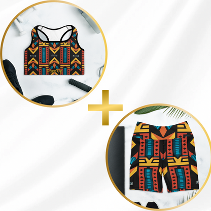 Activewear Short Set | Afro print Ndebele 2 Dazz'Up Store