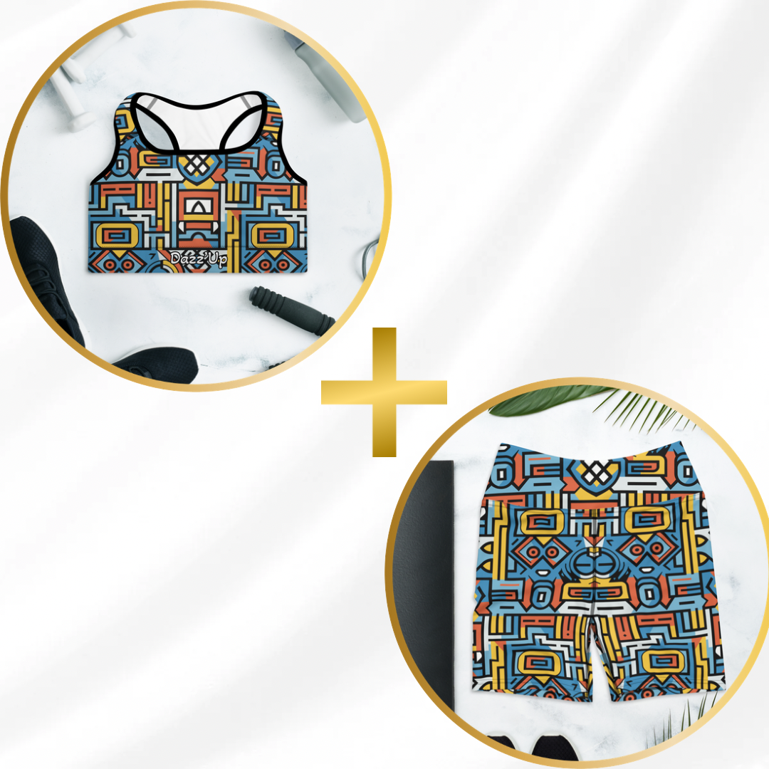 Activewear Short Set | Afro print Ndebele 1 Dazz'Up Store