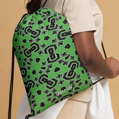 Drawstring bag | Green Afro Print Dazz'Up Store