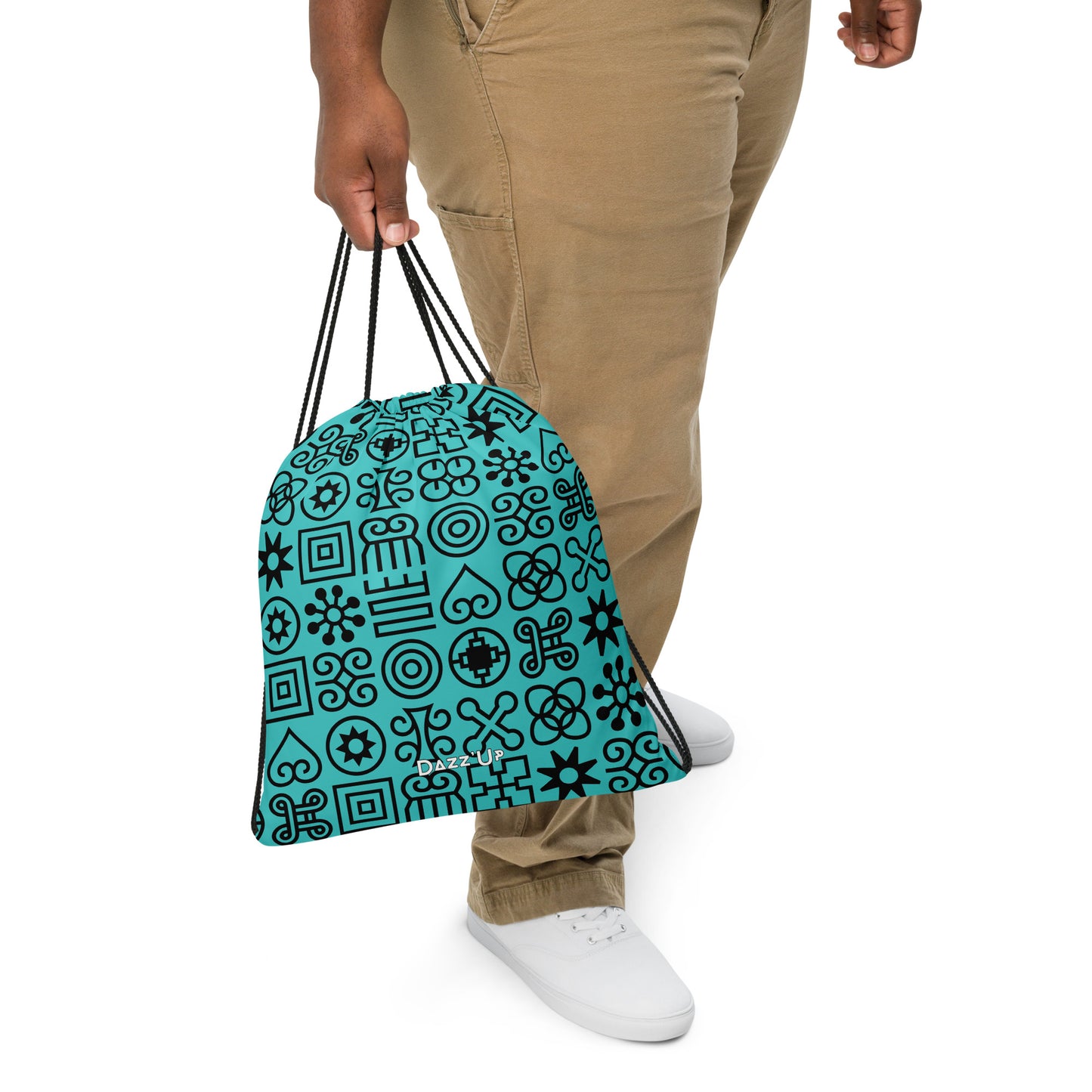 Drawstring bag | Afro Print Adinkra Symbols | Blue Dazz'Up Store