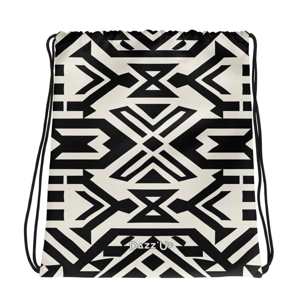 Drawstring bag | Afro Print Black and white pattern Dazz'Up Store