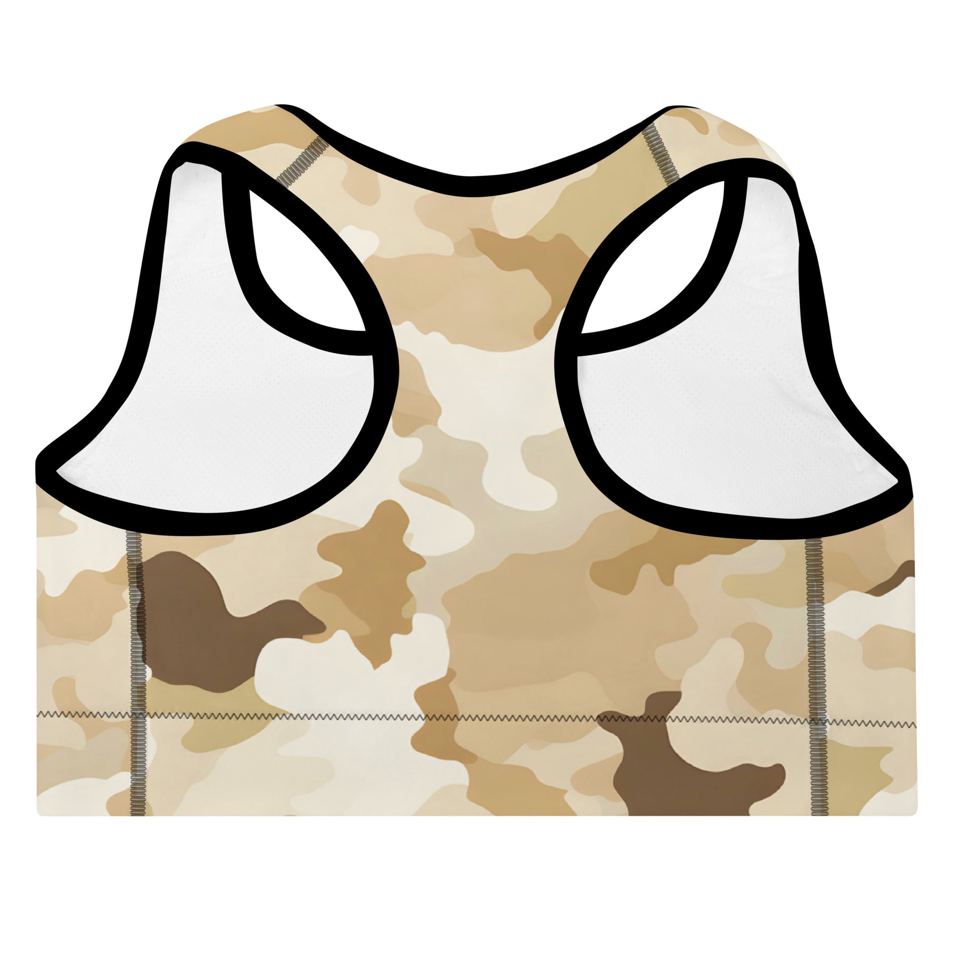 Camouflage Padded Sports Bra | Light beige Dazz'Up Store