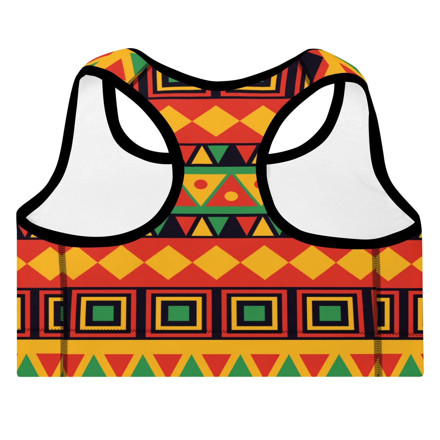 Afro Pattern Padded Sports Bra | AFP1 Dazz'Up Store