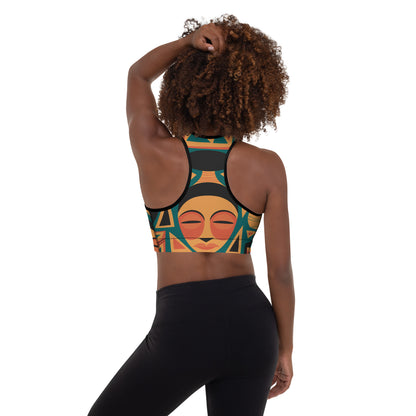 Afro pattern Padded Sports Bra | AFP2 Dazz'Up Store