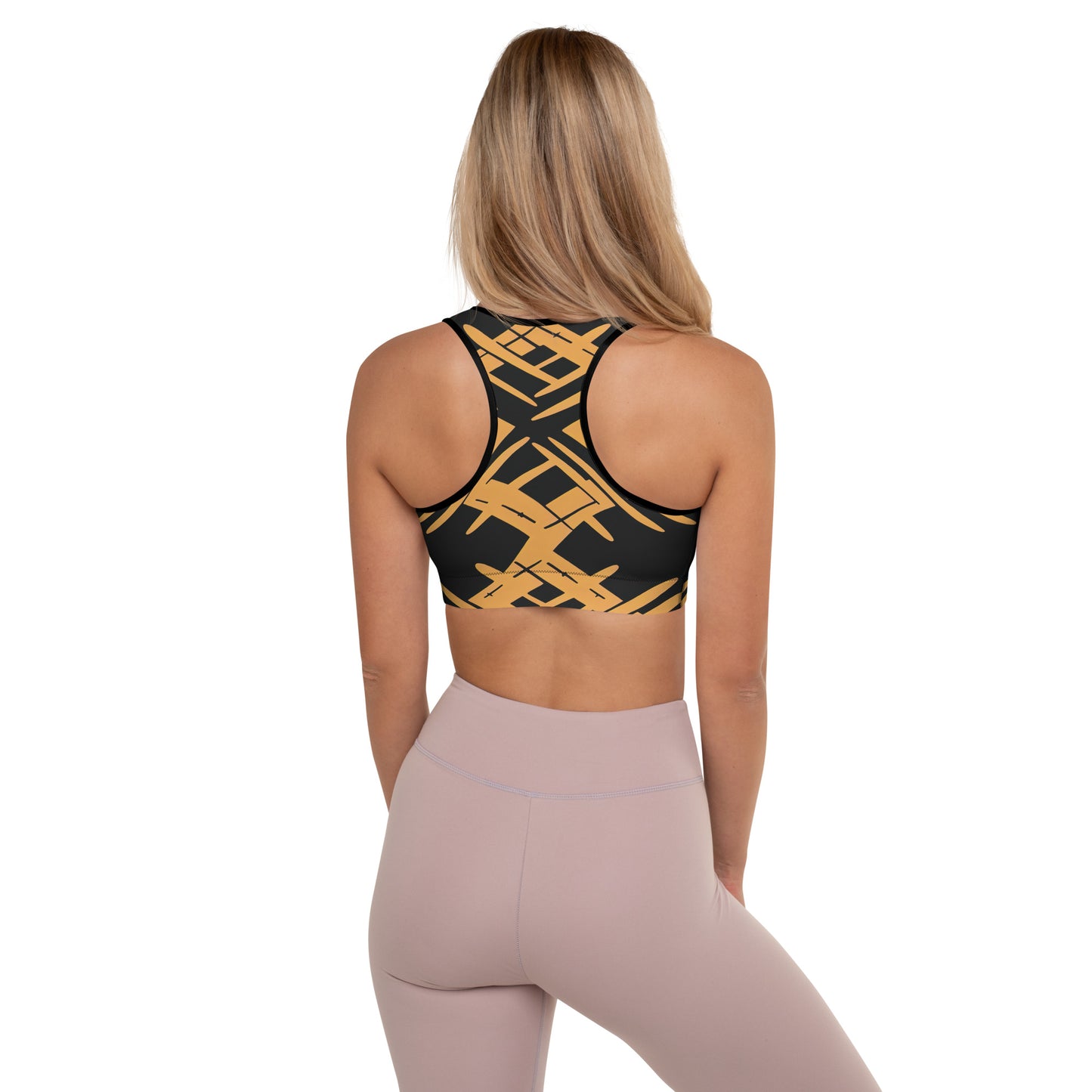 Sports Bra | Afro Print Black & Yellow Dazz'Up Store