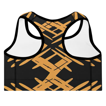 Sports Bra | Afro Print Black & Yellow Dazz'Up Store