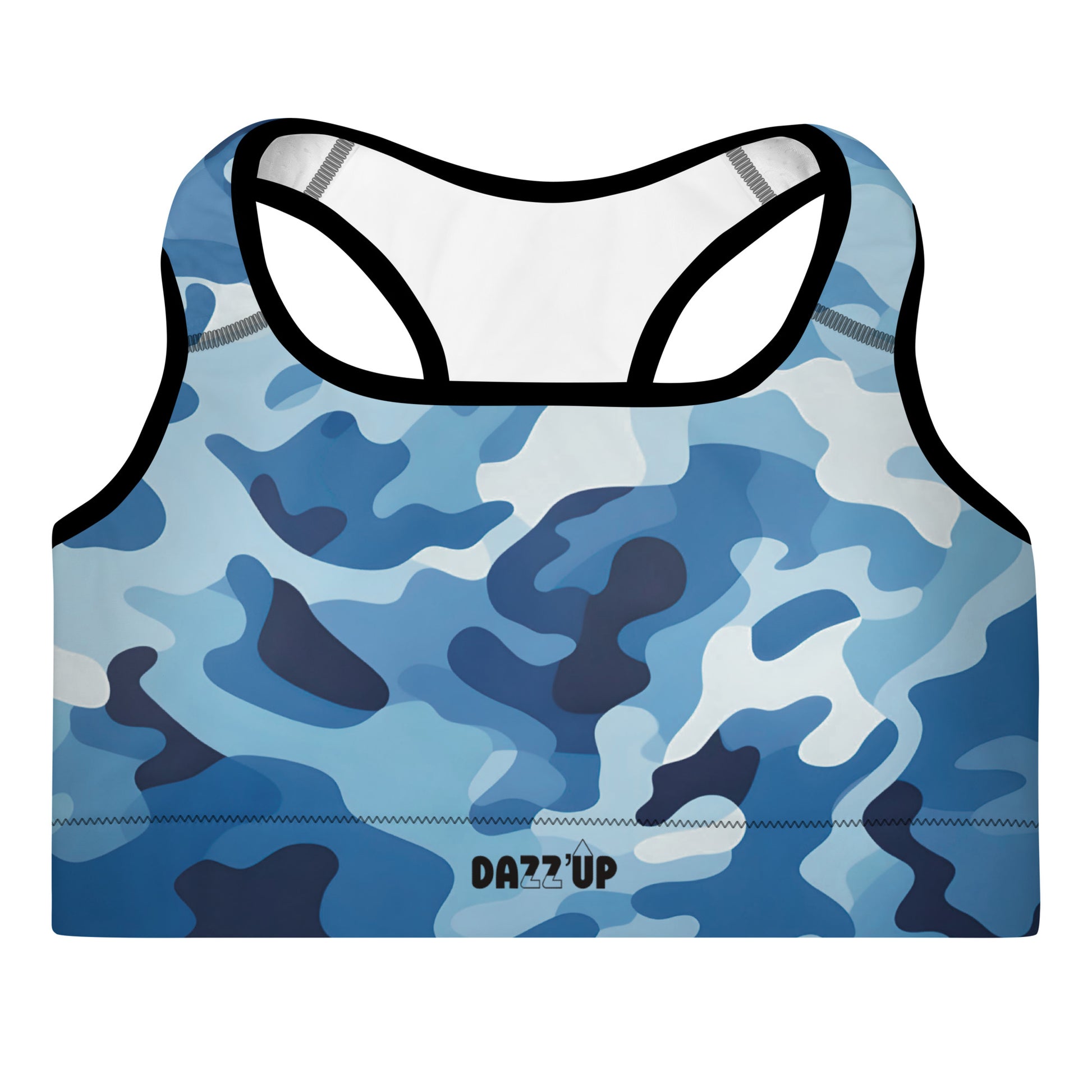 Camouflage Padded Sports Bra | Light Blue Dazz'Up Store