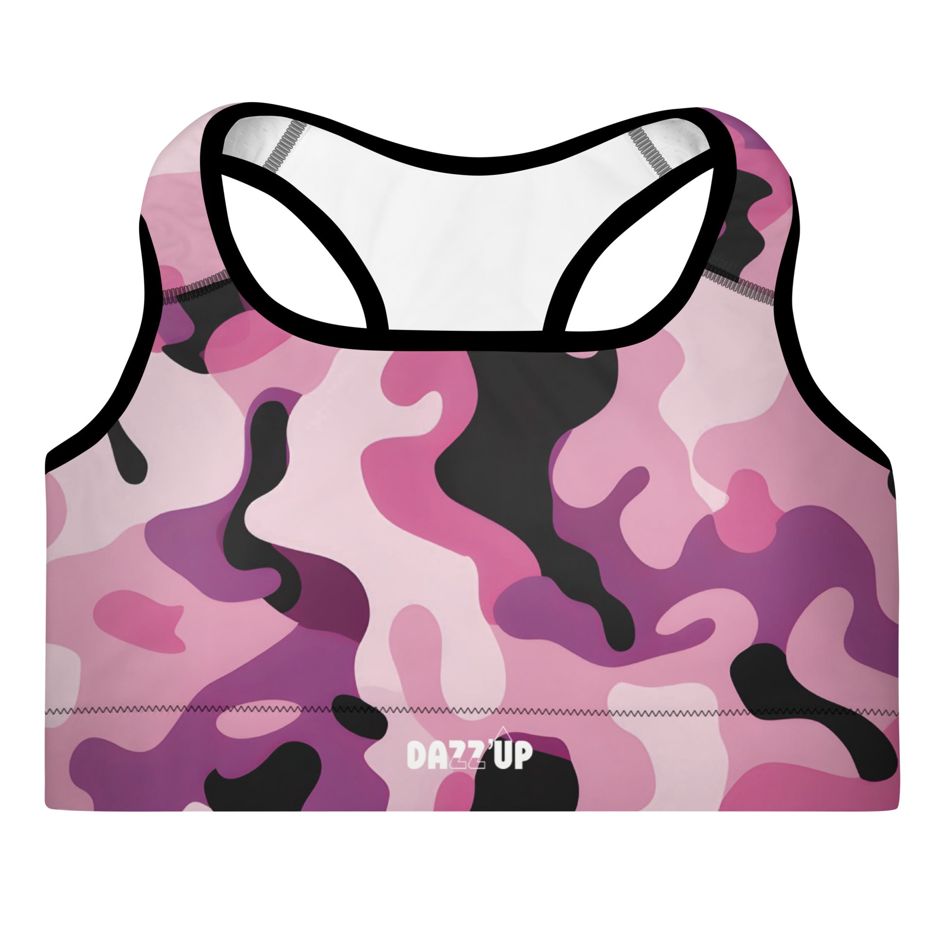 Camouflage Padded Sports Bra | Dark Pink Dazz'Up Store