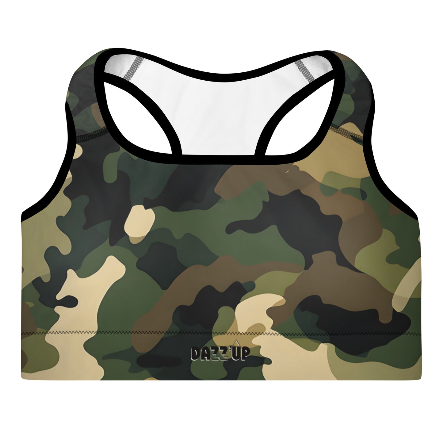 Camouflage Padded Sports Bra | Green Dazz'Up Store