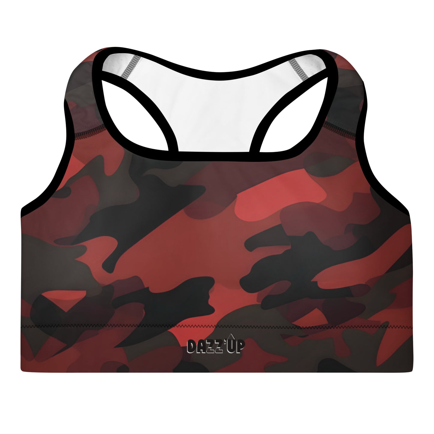 Camouflage Padded Sports Bra | Dark Red Dazz'Up Store