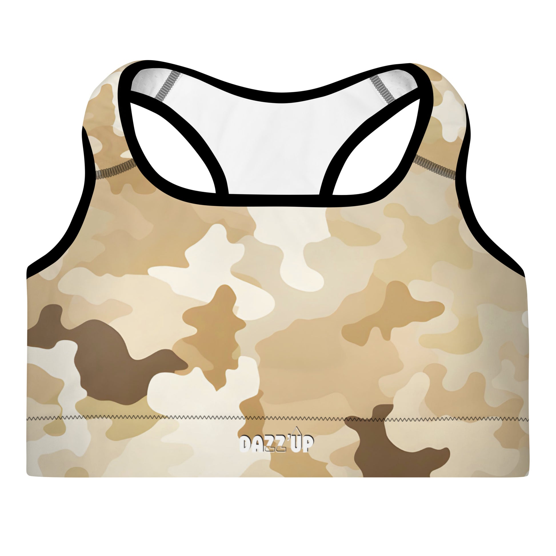 Camouflage Padded Sports Bra | Light beige Dazz'Up Store