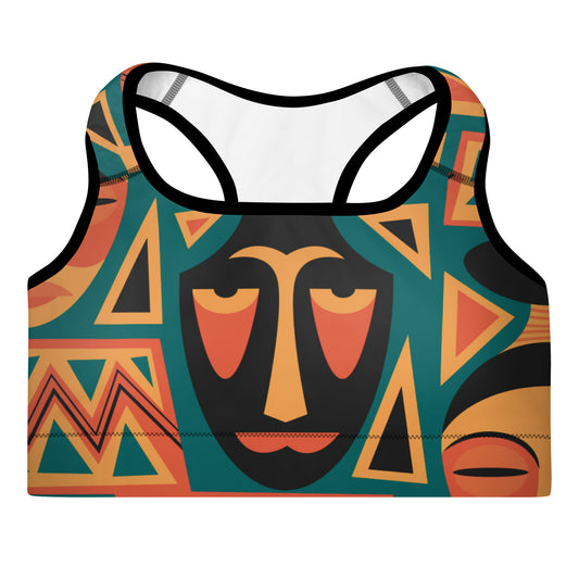 Afro pattern Padded Sports Bra | AFP2 Dazz'Up Store