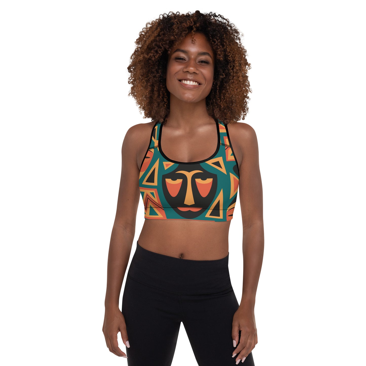 Afro pattern Padded Sports Bra | AFP2 Dazz'Up Store