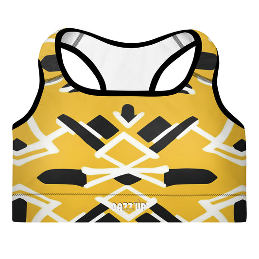 Afro Pattern Padded Sports Bra | AFP3 Dazz'Up Store