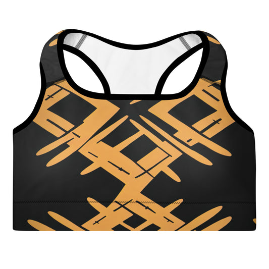 Sports Bra | Afro Print Black & Yellow Dazz'Up Store