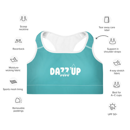 Dazz’Up Rollerskates Sports Bra | Turquoise Dazz'Up Store