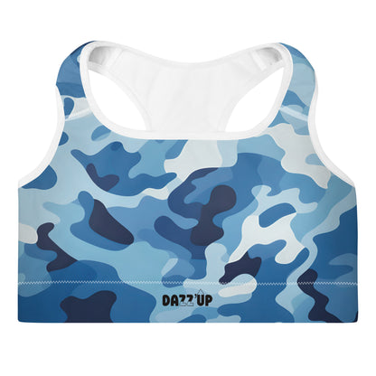 Camouflage Padded Sports Bra | Light Blue Dazz'Up Store