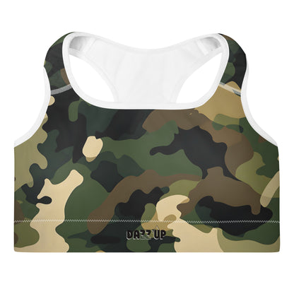 Camouflage Padded Sports Bra | Green Dazz'Up Store