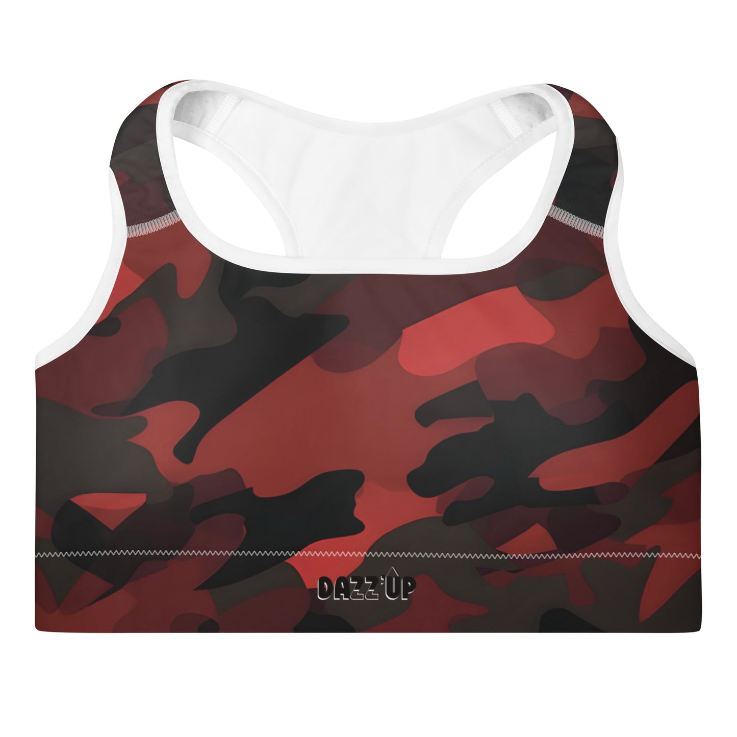 Camouflage Padded Sports Bra | Dark Red Dazz'Up Store