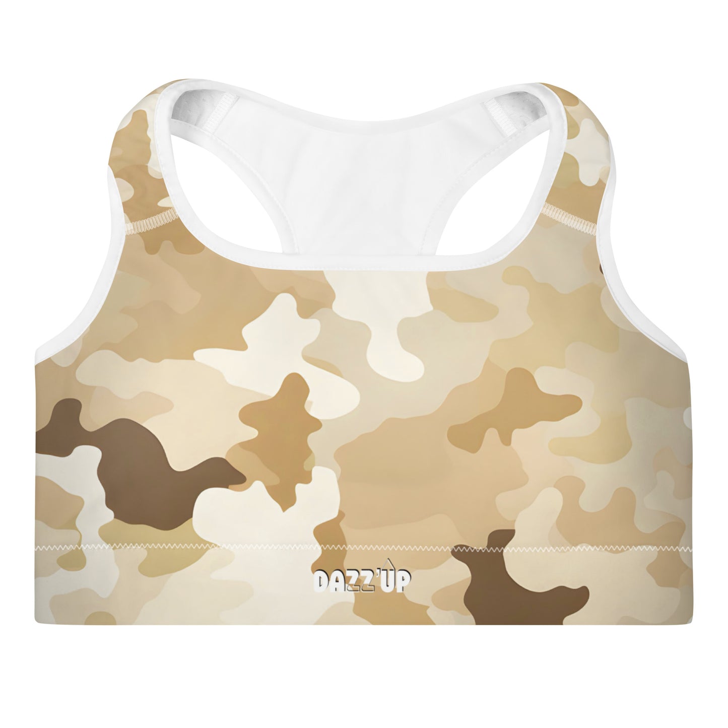 Camouflage Padded Sports Bra | Light beige Dazz'Up Store