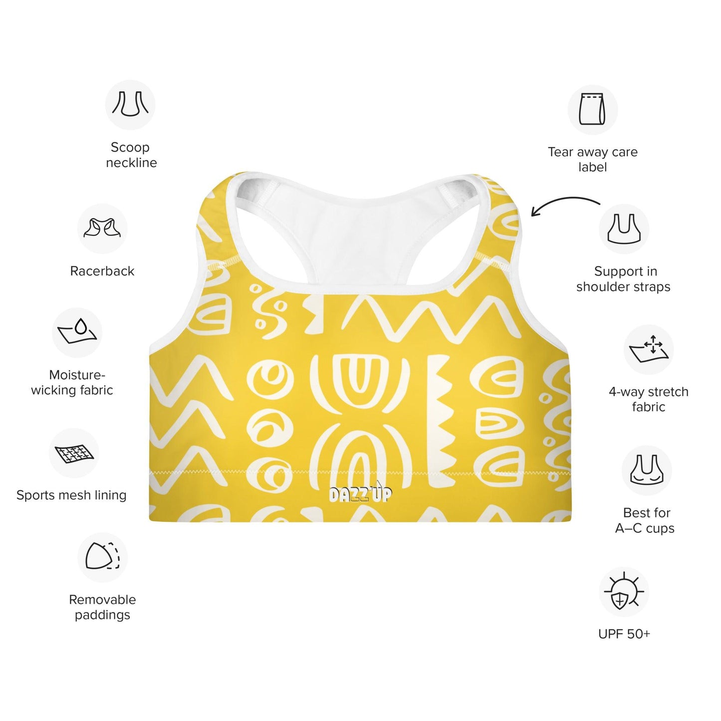 Symbol Sports Bra | Yellow Dazz'Up Store