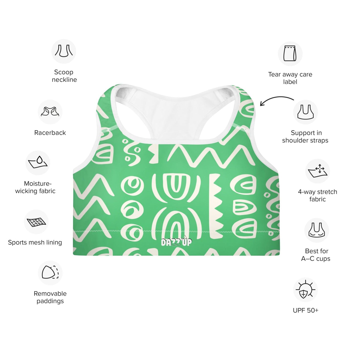 Symbol Sports Bra |  Green Dazz'Up Store