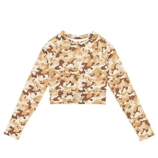 Long-sleeve crop top | Sand Camouflage Dazz'Up Store