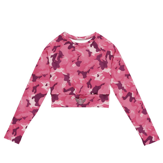 Long-sleeve crop top | Pink Camouflage Dazz'Up Store