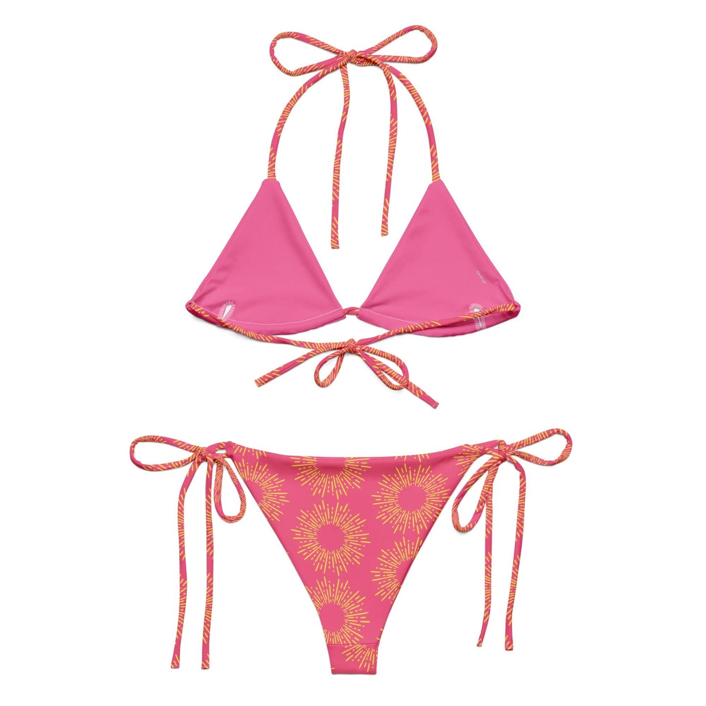 Pink Sun Rays String Bikini Set Dazz'Up Store