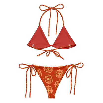 Red Sun Rays String Bikini Set | Eco-Friendly Dazz'Up Store