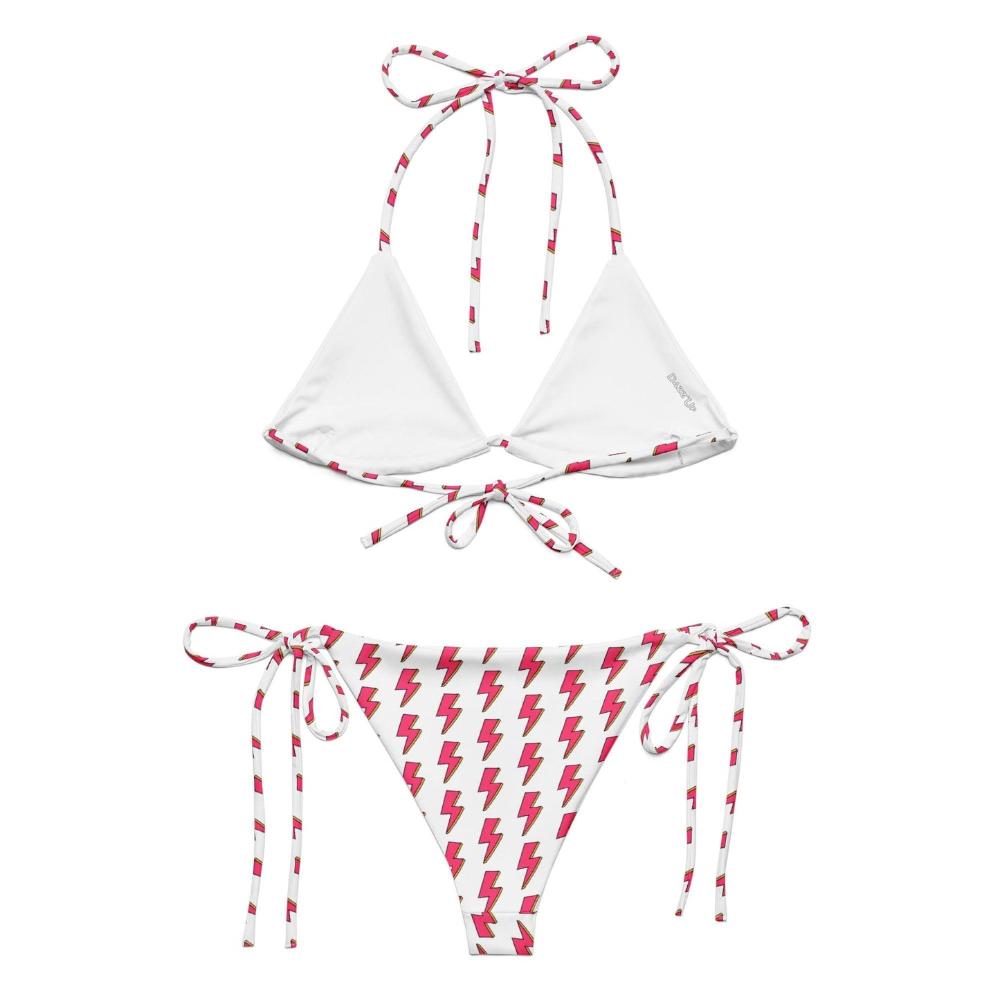 Pink lightning bolt String Bikini Set | Eco-Friendly Dazz'Up Store