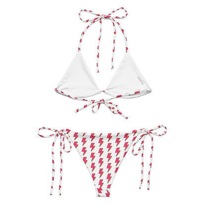 Pink lightning bolt String Bikini Set | Eco-Friendly Dazz'Up Store