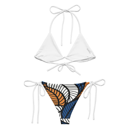 Ankara Leaf Print String Bikini Set | Eco-Friendly Dazz'Up Store