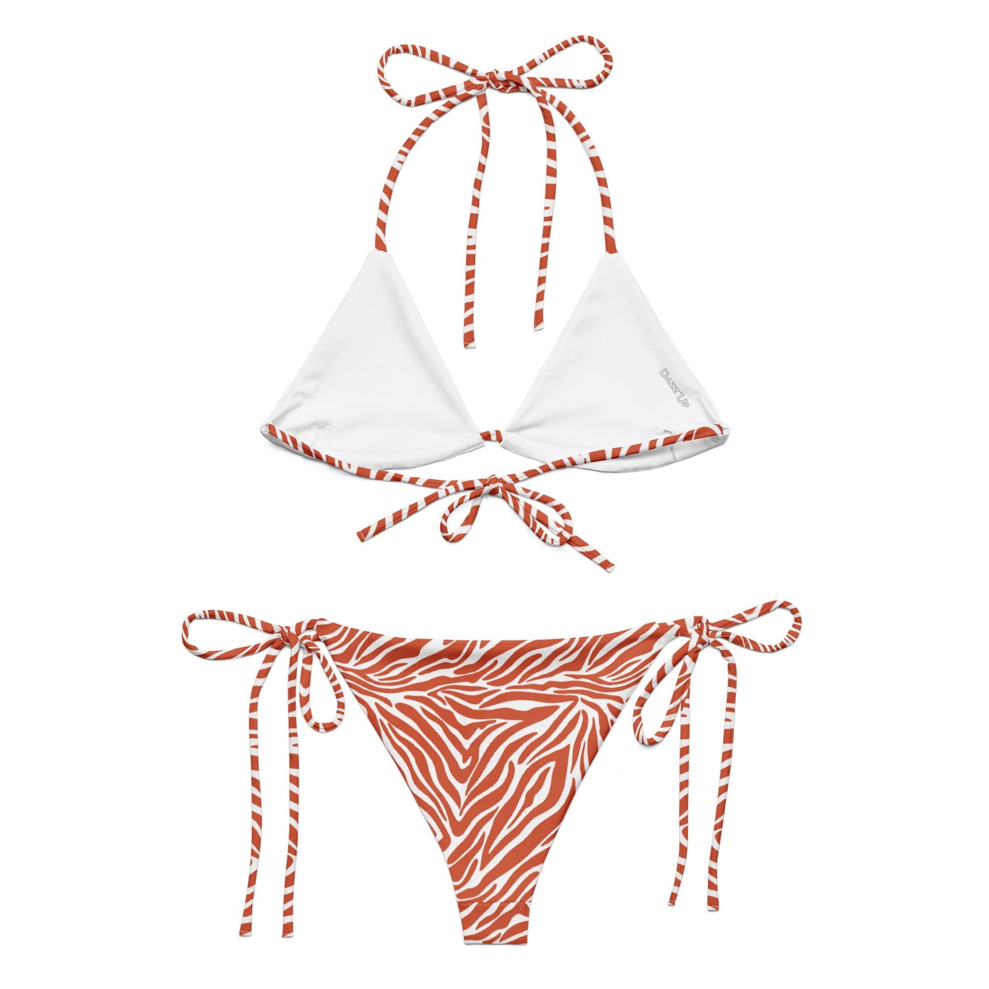 Orange Zebra String Bikini Set | Eco-Friendly Dazz'Up Store