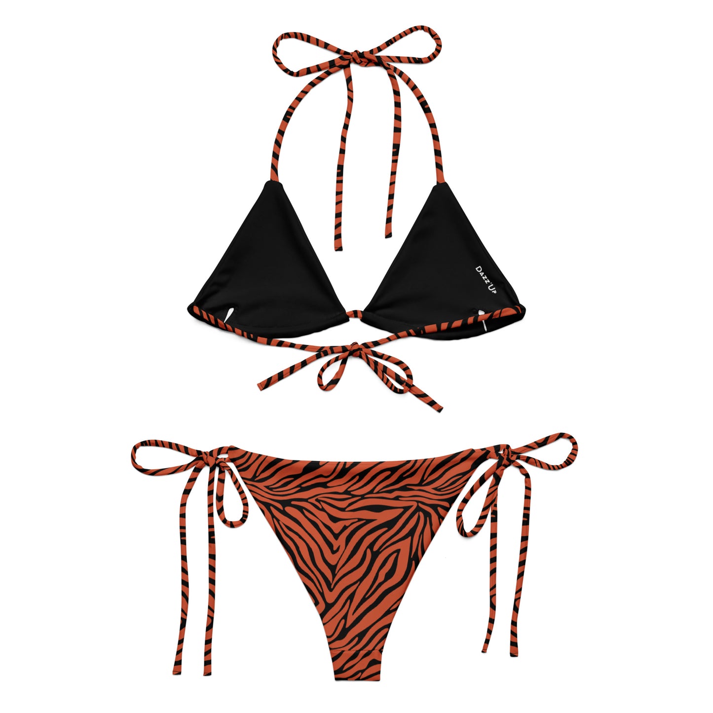 Black & Orange Zebra String Bikini Set | Eco-Friendly Dazz'Up Store