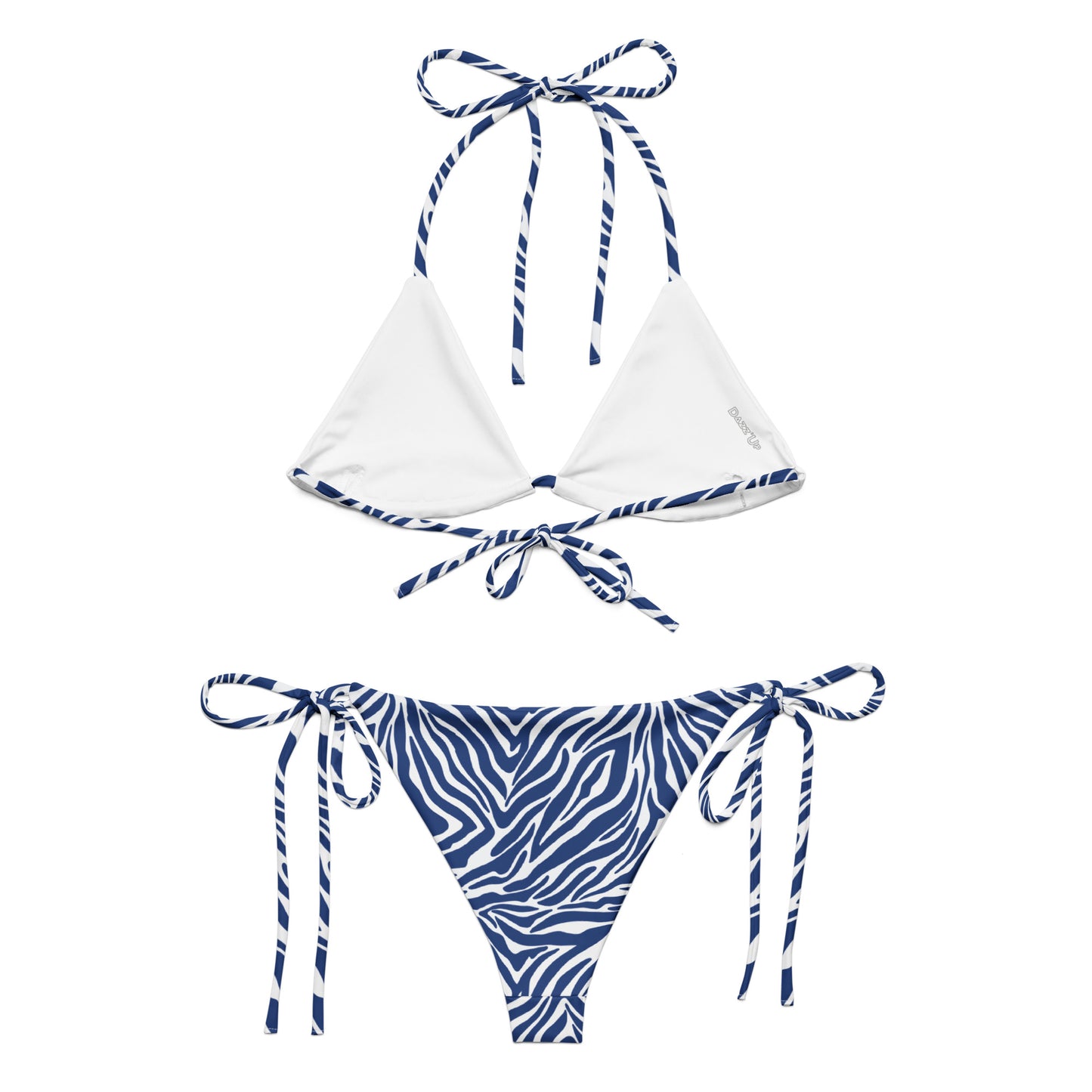 Blue Zebra String Bikini Set | Eco-Friendly Dazz'Up Store