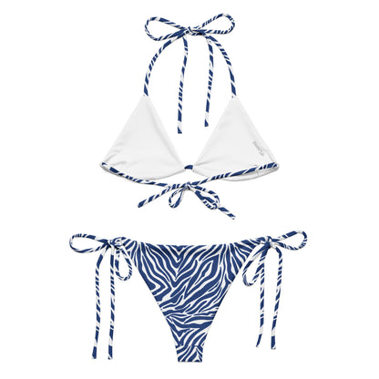 Blue Zebra String Bikini Set | Eco-Friendly Dazz'Up Store