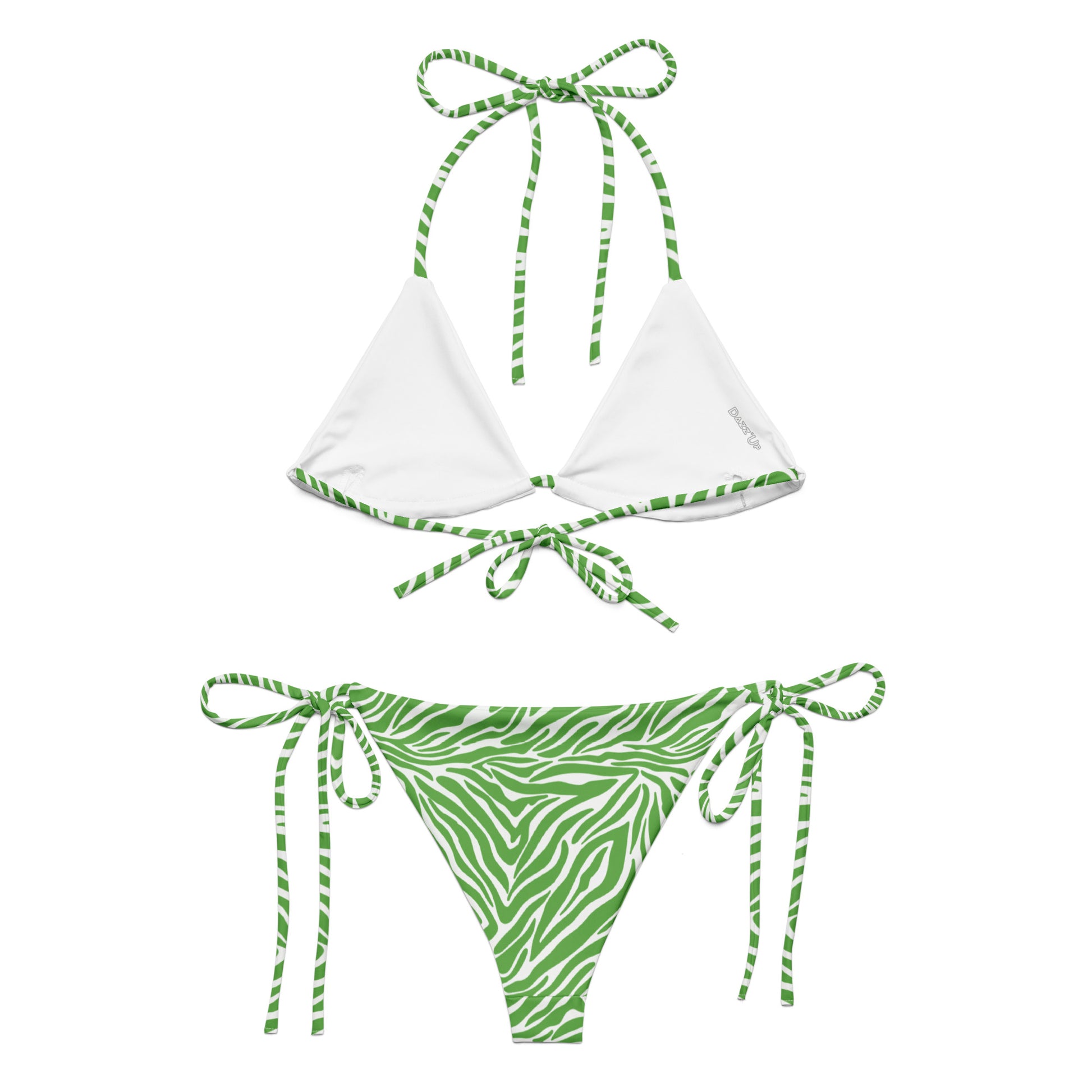 Green Zebra String Bikini Set | Eco-Friendly Dazz'Up Store