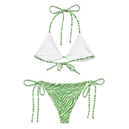 Green Zebra String Bikini Set | Eco-Friendly Dazz'Up Store