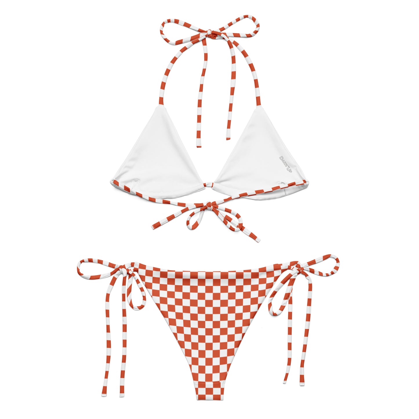 String Bikini Set | Checkered | Orange Dazz'Up Store