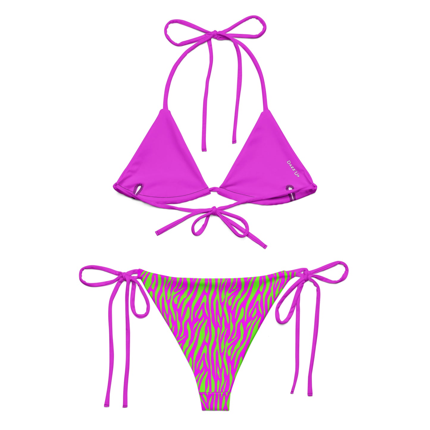 String Bikini Set | Zebra | Purple & Green Dazz'Up Store