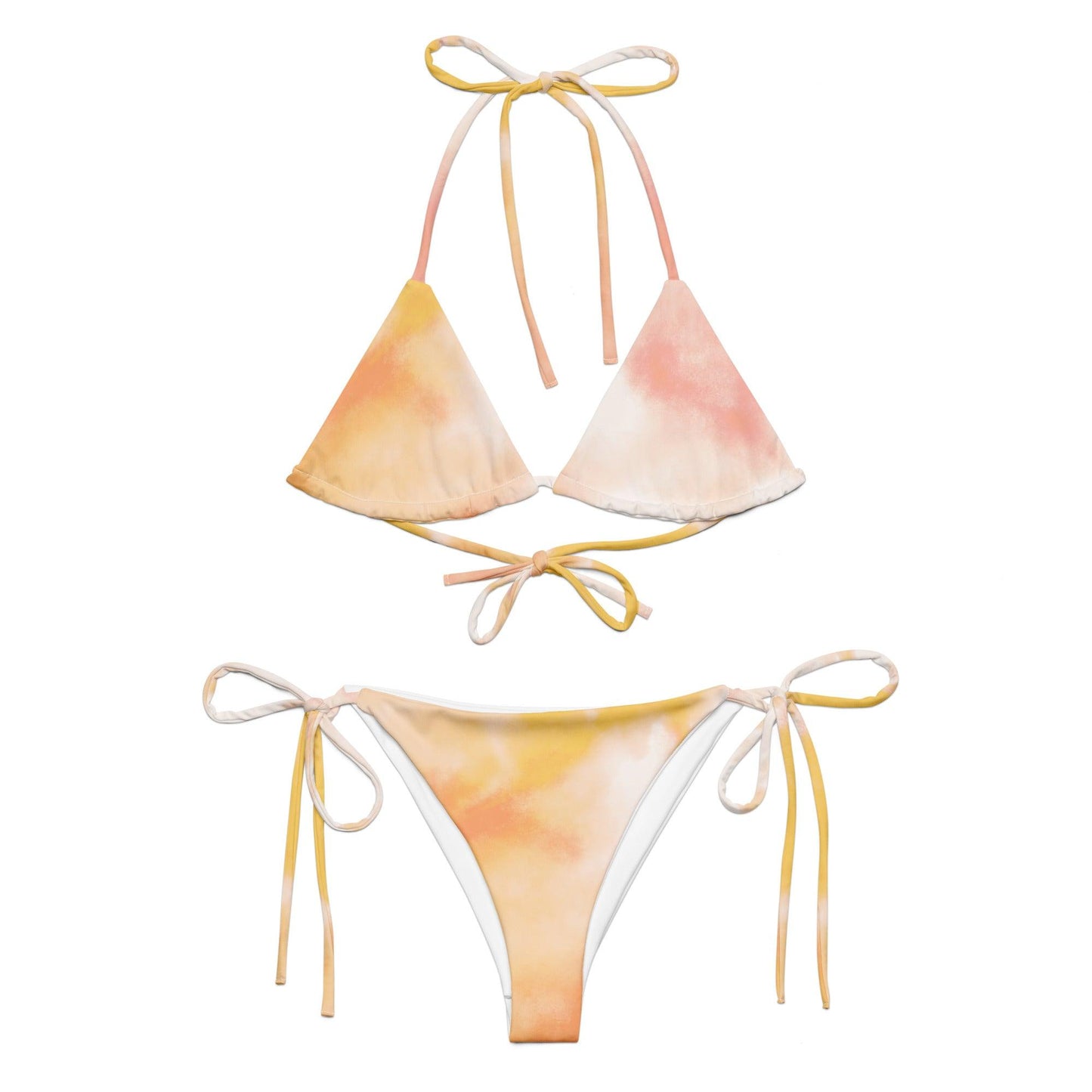 Peach Tie-Dye String Bikini Set Dazz'Up Store