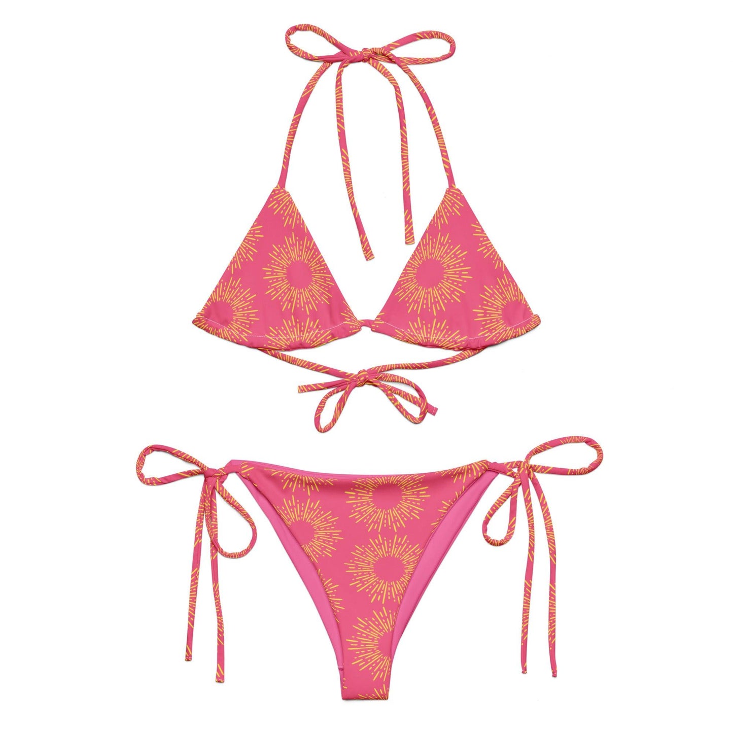 Pink Sun Rays String Bikini Set Dazz'Up Store