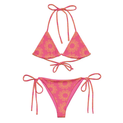 Pink Sun Rays String Bikini Set Dazz'Up Store