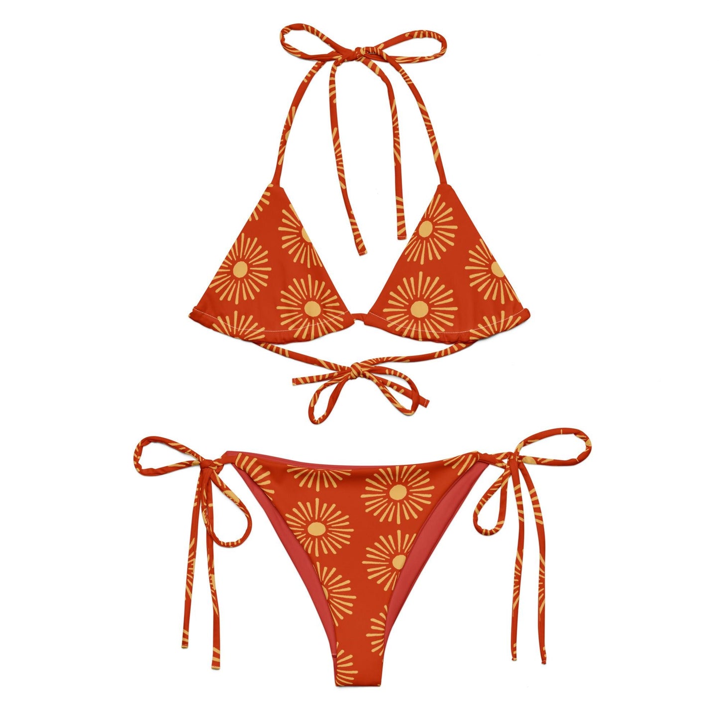 Red Sun Rays String Bikini Set | Eco-Friendly Dazz'Up Store