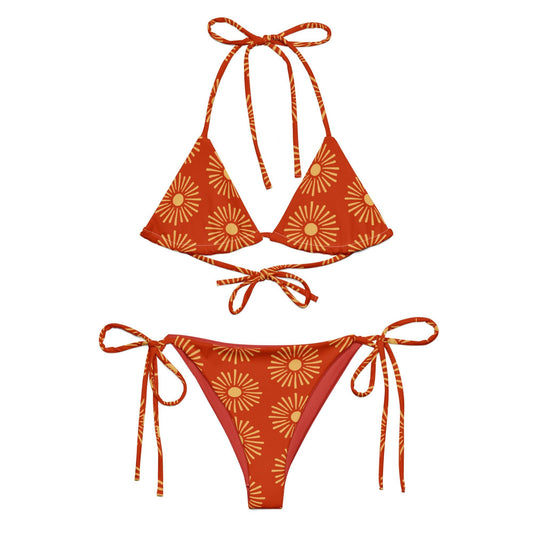 Red Sun Rays String Bikini Set | Eco-Friendly Dazz'Up Store