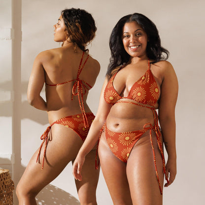 Red Sun Rays String Bikini Set | Eco-Friendly Dazz'Up Store