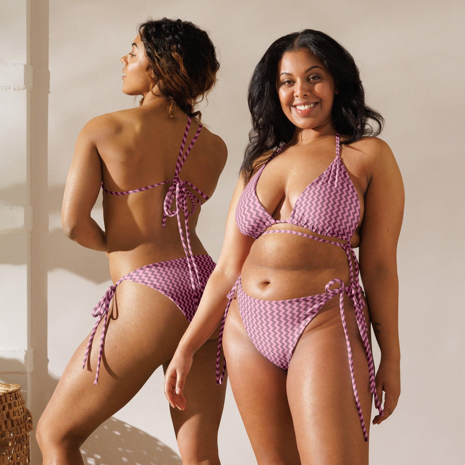 Purple Streaks String Bikini Set | Eco-Friendly Dazz'Up Store