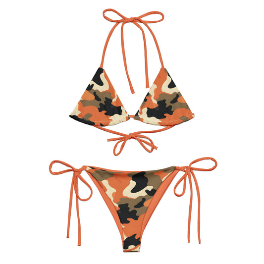 String Bikini Set | Orange Camouflage | Eco-Friendly Dazz'Up Store