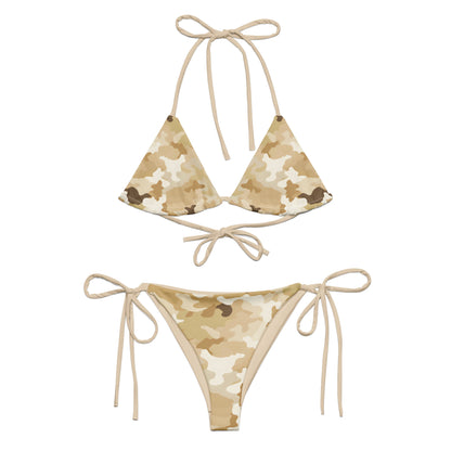 Camouflage Beige String Bikini Set | Eco-Friendly Dazz'Up Store